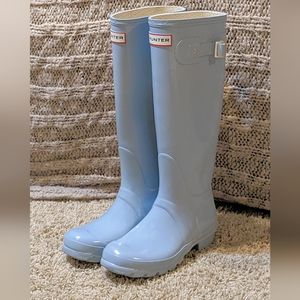 HUNTER Original Tall Gloss Rain Boots Pale Mint - BRAND NEW Unisex US Size4M/5W